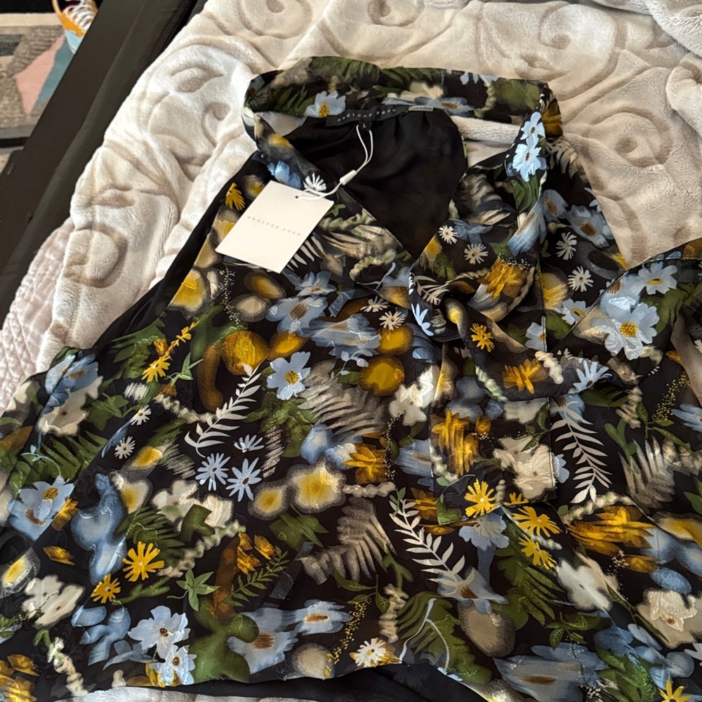Endless Rose Floral Sleeveless Blouse - Black, Blue, Yellow